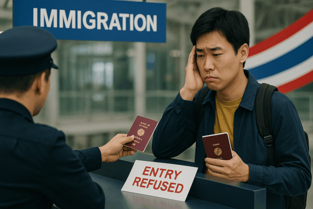 タイ入国審査で入国拒否